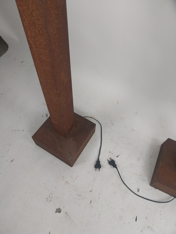 Image 1 of 1 x set of 2 industrial content floor lamps 195cm high