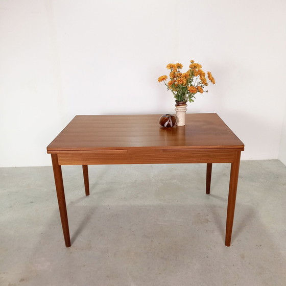 Midcentury teak Dining table | extendable | Vintage Danish design, Wood, Brown (photo 3 of 10)