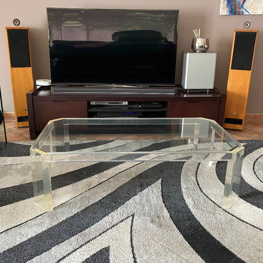 Athena Coffee Table By David Lange. 1970. 120x70. – salontafels, Glass, Plexiglass (photo 2 of 6)