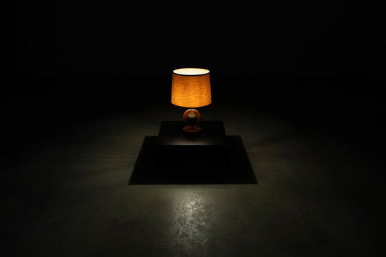 Image 1 of Rare lamp, wood and brass, 1960s, Made in Italy