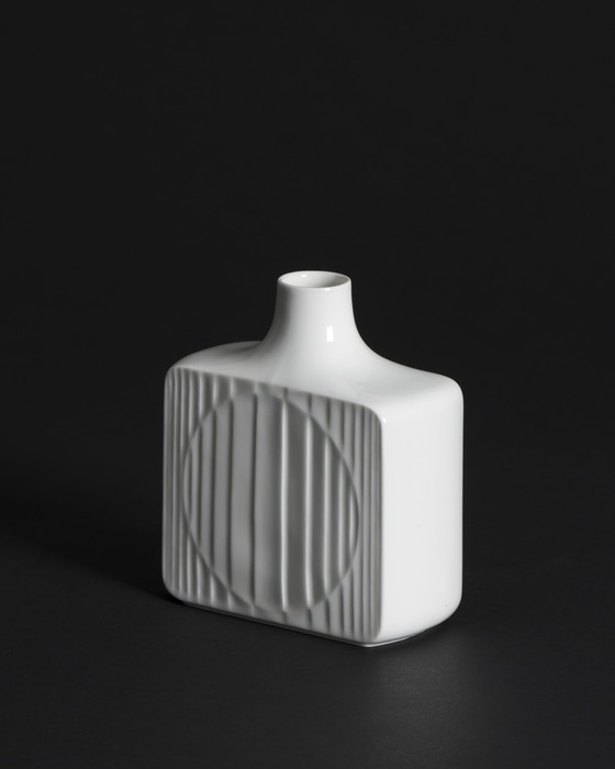 Image 1 of Curated ROSENTHAL & FÜRSTENBERG Vase Duo Geometric Relief & Pattern 70s Retro