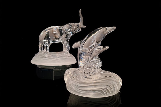 Image 1 of Kristal op haar mooist en natuurlijk via deze object van dieren: olifant, hert, vos, eekhoorn, dolfijn met baby en giraffe met b