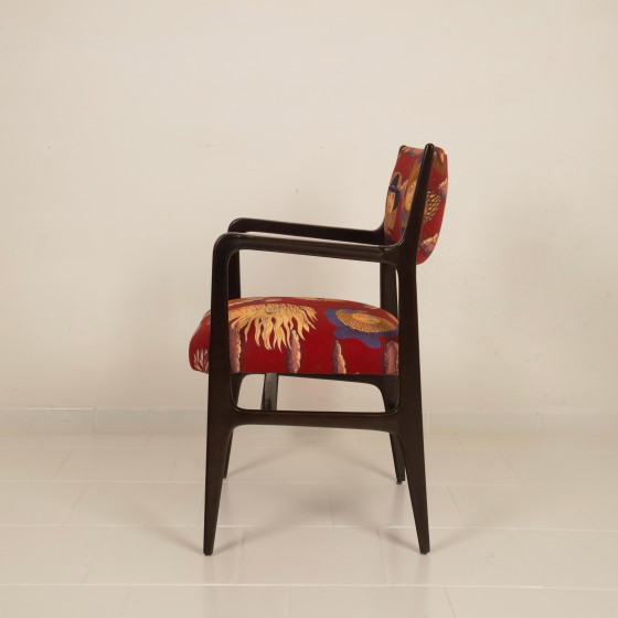 Gio Ponti Stuhl Mod. 110 mit Fornasetti Originalstoff für Cassina 1953 – Esszimmerstühle, Wood (photo 8 of 28)