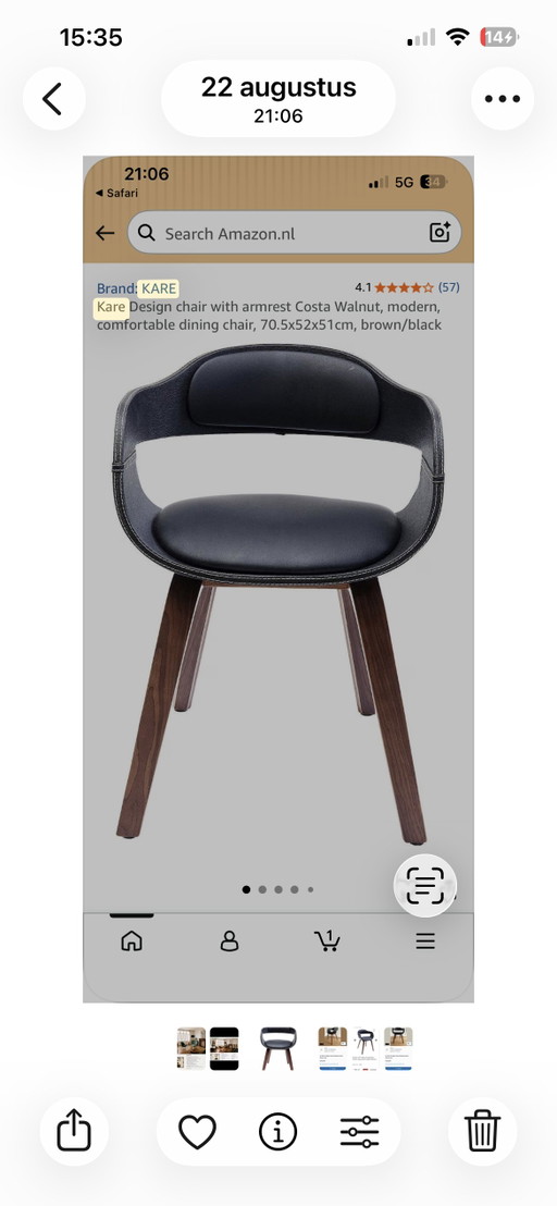 Kare Design Costa Dining Chairs, Set of 4