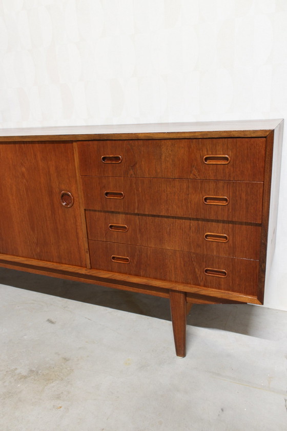 Image 1 of Credenza bassa in teak con mobile TV vintage danese