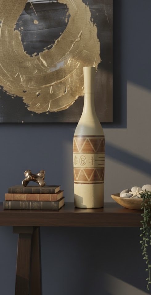 Hand-Painted Tribal Style Bud Vase