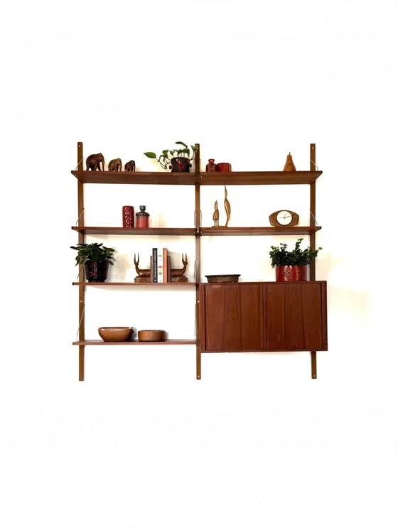 Image 1 of Sistema di pareti modulari danesi vintage in teak anni '60
