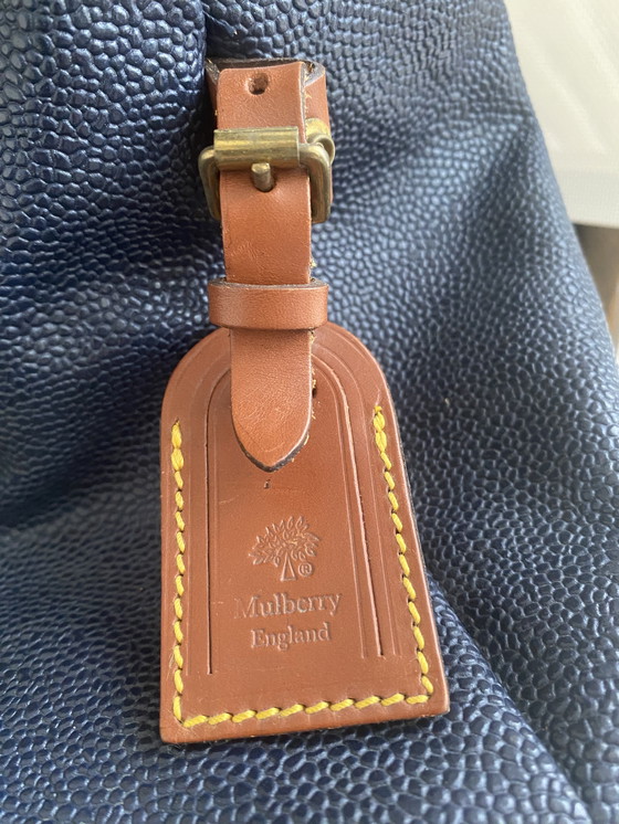 Image 1 of Mulberry Weekend tas blauw met bruin leer afgezet 75 br 49 h nieuw