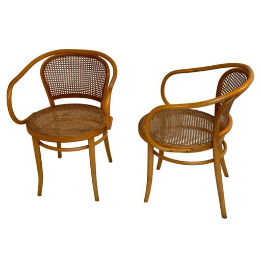 Ligna Drevounia (Thonet) - N° 210 - Chaise en bois courbé avec assise en osier / rotin