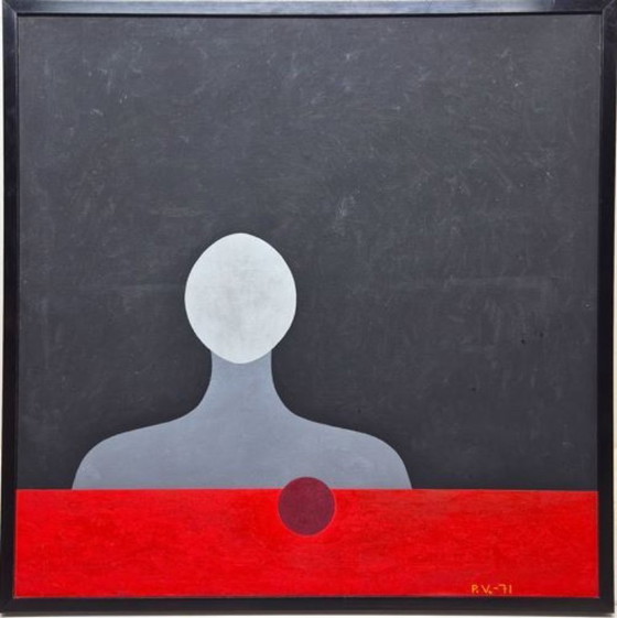 Image 1 of Olieverf op doek, gesigneerd en gedateerd 1971, van Pauli Vuorisalo (1944-2016), een Finse schilder.