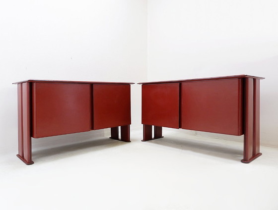 Image 1 of Credenza in pelle del marchio brasiliano De Couro - anni '80