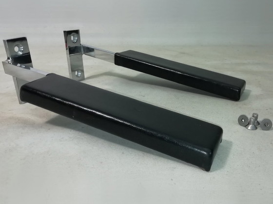 Image 1 of 1x Set di braccioli per poltrona in pelle GIRSBERGER 1600 LOUNGE CHAIR anni '60 pezzo di ricambio