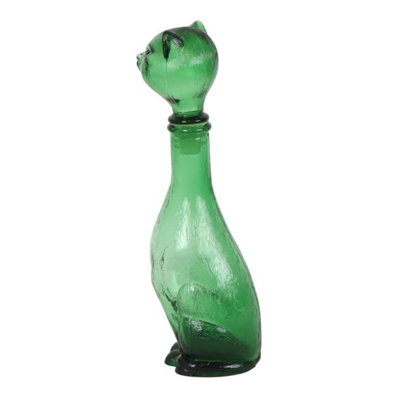 Grande caraffa in vetro verde a forma di gatto, Empoli, Italia, 37 cm – Bicchieri e caraffe, Glass (photo 5 of 15)