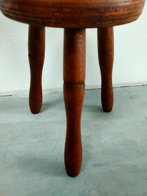 Tavolino laterale vintage a 3 gambe, tavolino per piante