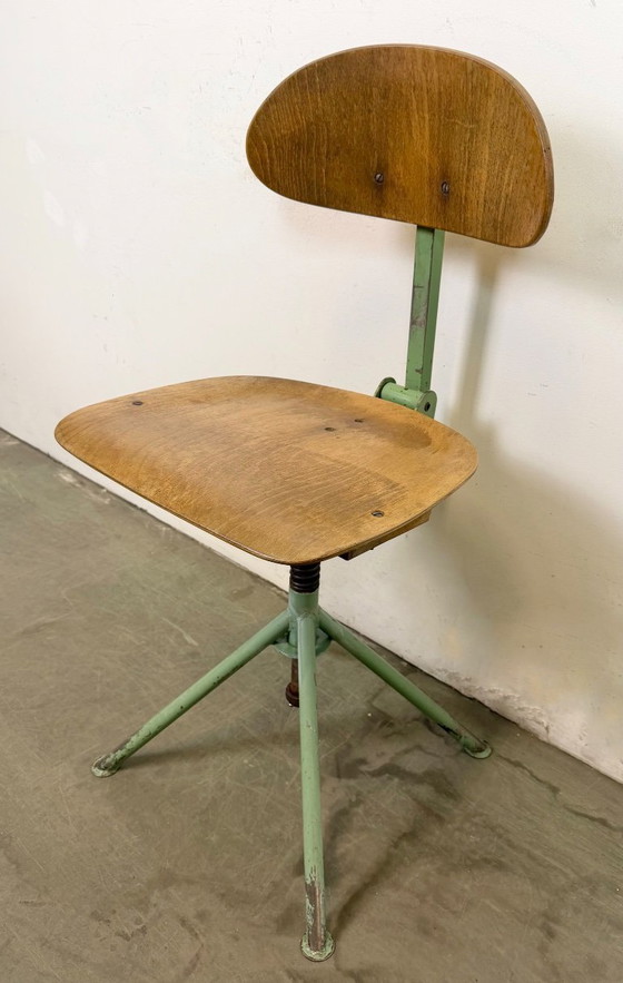 Image 1 of Green Industrial Workshop Chair, 1950s