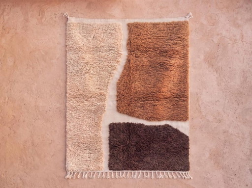 Tapis marocain élégant – Laine des montagnes de l'Atlas, fait main, 250 cm x 150 cm – vloerkleden en tapijten, Cotton