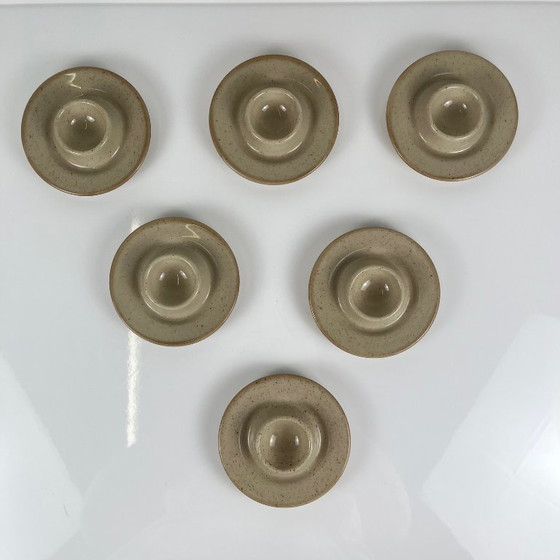Image 1 of Set de 6 coquetiers en céramique moucheté beige