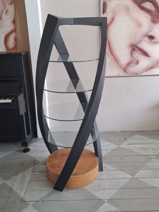 Prachtige Open Design Presenteerkast – vitrinekasten, Glass, Metal
