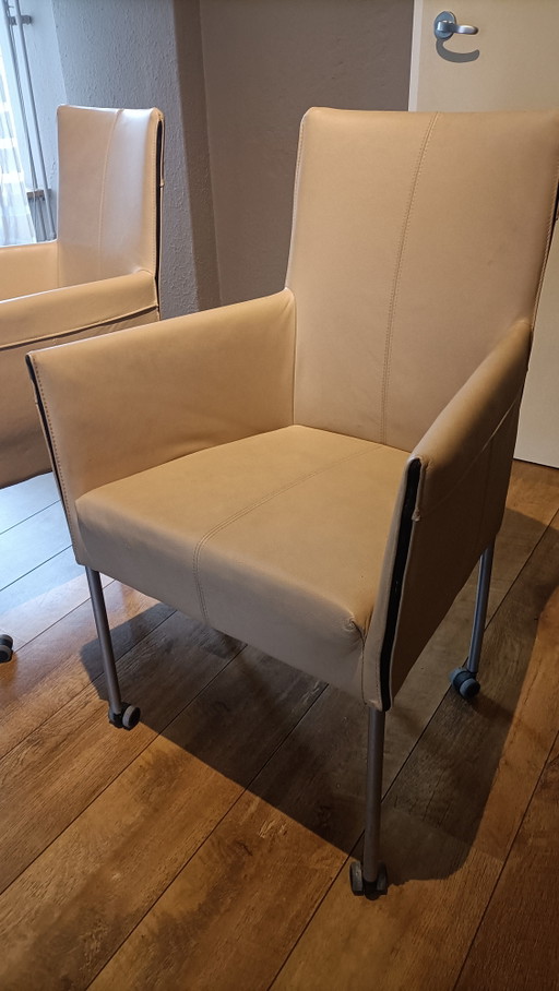 2x Modern Design Stoelen, Hans Daalder – Bert Plantagie, eetkamerstoelen, Leather