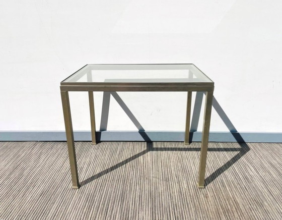 Image 1 of Table basse acier brossé. Vintage 70s