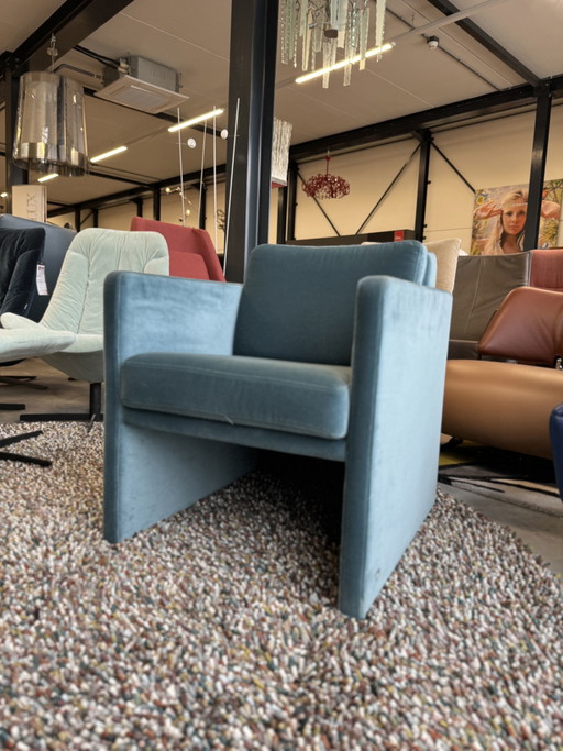 Rolf Benz Fauteuil Ego Club Tissu velours bleu
