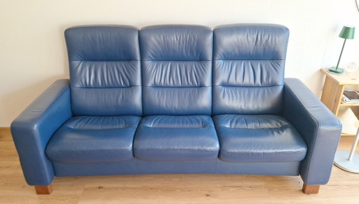 Sofá de 3 plazas de cuero azul de Stressless