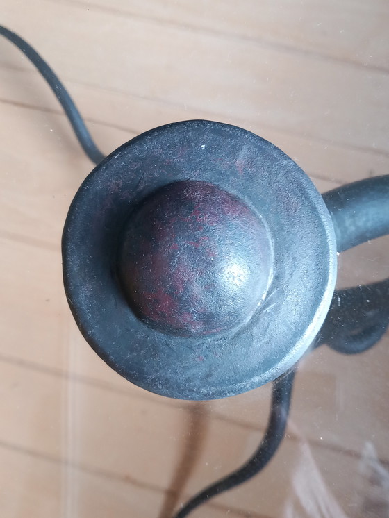 Image 1 of Special Glass Table With Cast Iron Base