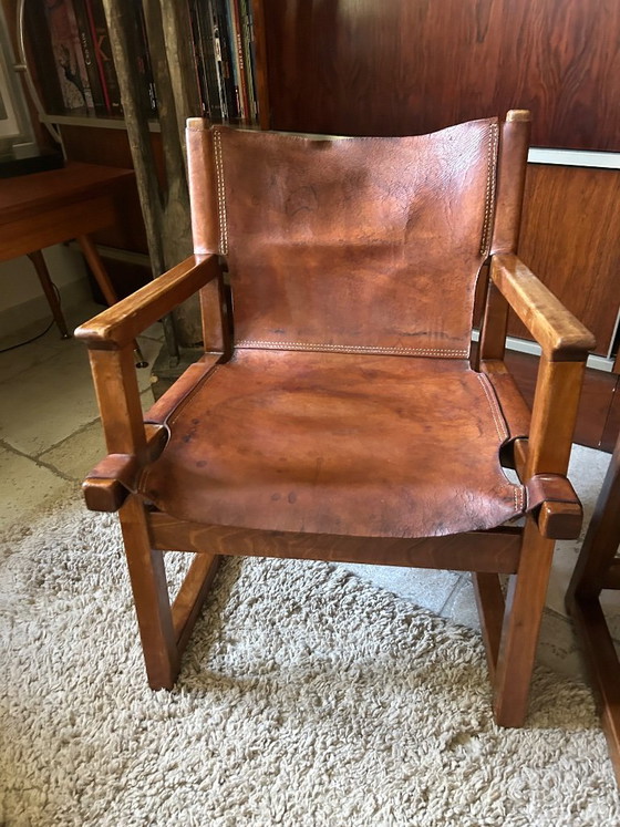 Pair of Paco Muños armchairs, Darro edition, Razzia model, 1959 – Leather (photo 2 of 11)