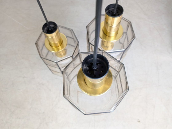 Image 1 of Glashütte Limburg Deckenleuchte Brutalistisch Lampe Glas Strahler