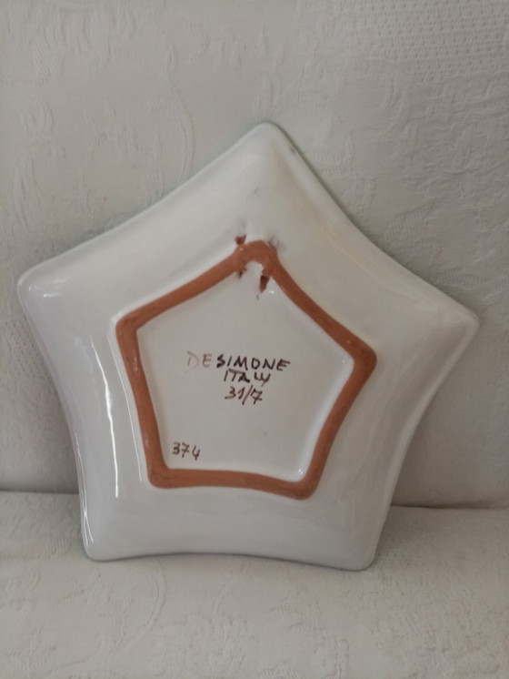 Image 1 of Placa mural de cerámica Ange Céleste Desimone/italy años 60 (26cm)