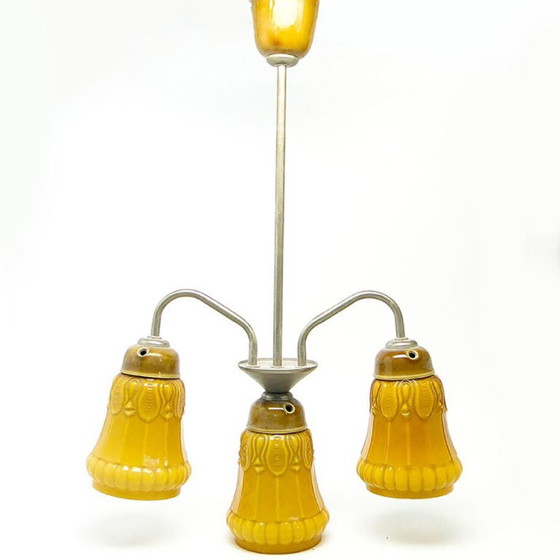 Mid-Century Chandelier From Polam, Germany, 1970s – Ceramic, Metal (photo 5 of 9)