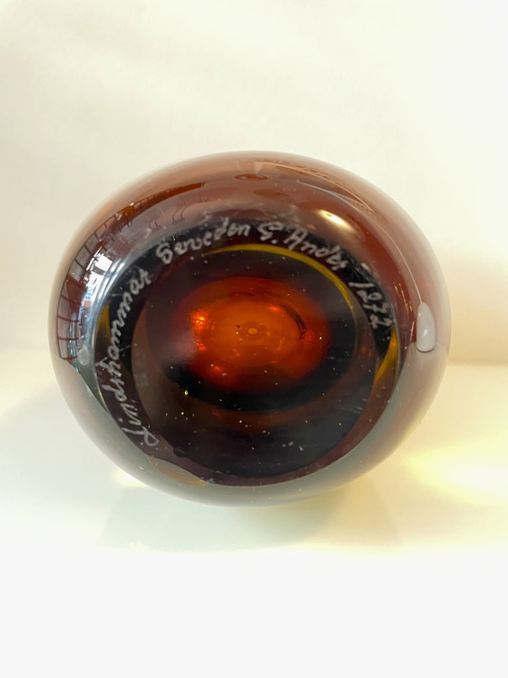 Image 1 of Gunnar Ander mundgeblasene Kunstglasvase für Lindshammar