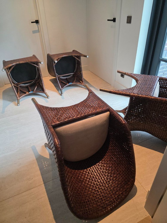 4 M Design Dark Brown Woven Leather Dining Chairs – M Desighn (photo 8 of 17)