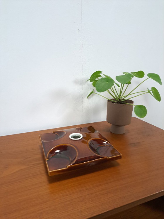 Image 1 of Brown Space Age ceramic wall lamp, no. 1