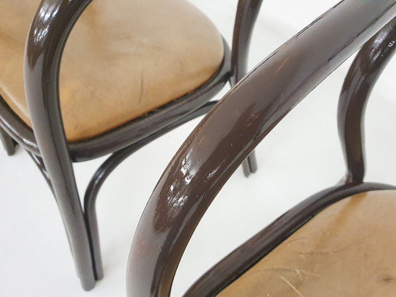 Image 1 of Ensemble de 4 chaises de salle à manger Manou avec assise en cuir, Pays-Bas, années 1970