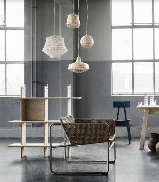 Image 1 of IKEA INDUSTRIELL Globe Pendant Lamp - Piet Hein Eek - Bamboo