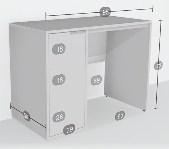 Image 1 of Tylko Schreibtisch in Grau mit Türen