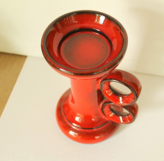 Set di candelabri vintage Goebel modello 'PAN', in ceramica rossa, anni '70. – Goebel - PAN, Portacandele (photo 11 of 14)