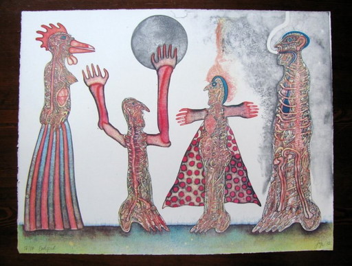 Bernhard JAËGER, 'Endspiel', litografia