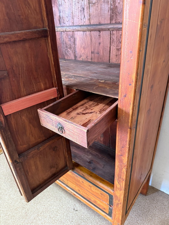 Image 1 of Chinese Cabinet with Floral Motifs – Signed Interior