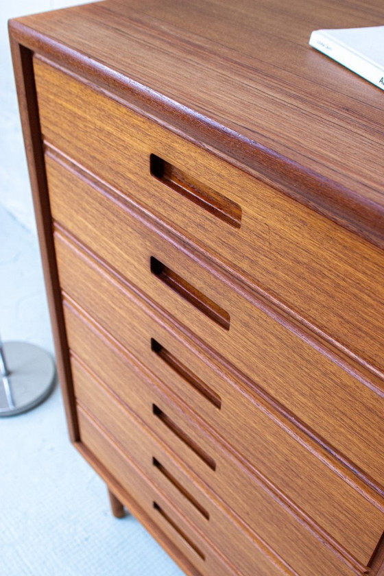 Image 1 of Vintage teak chest of drawers, sideboard, highboard, Danish style, 1960s