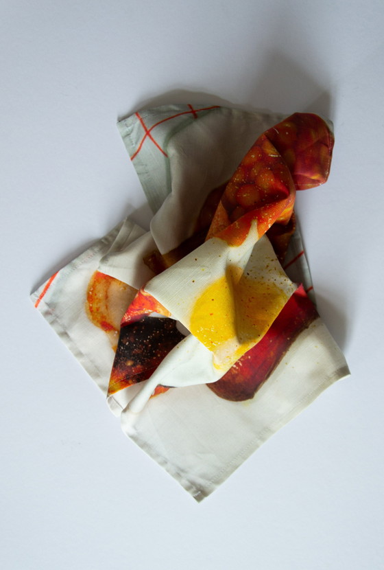 Image 1 of Originele Martin Parr theedoek / 'Breakfast' / 'British Food' / 70 x 50cm