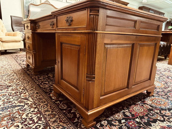 Scrivania classica inglese Partnerdesk – Scrivanie, Leather, Wood (photo 8 of 19)