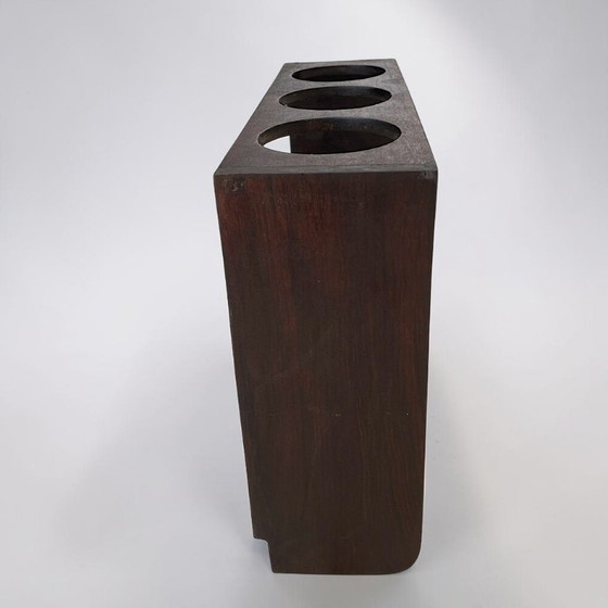 Range-bouteilles rustique en noyer massif pour 3 bouteilles, années 1960 – Bois (photo 6 of 11)