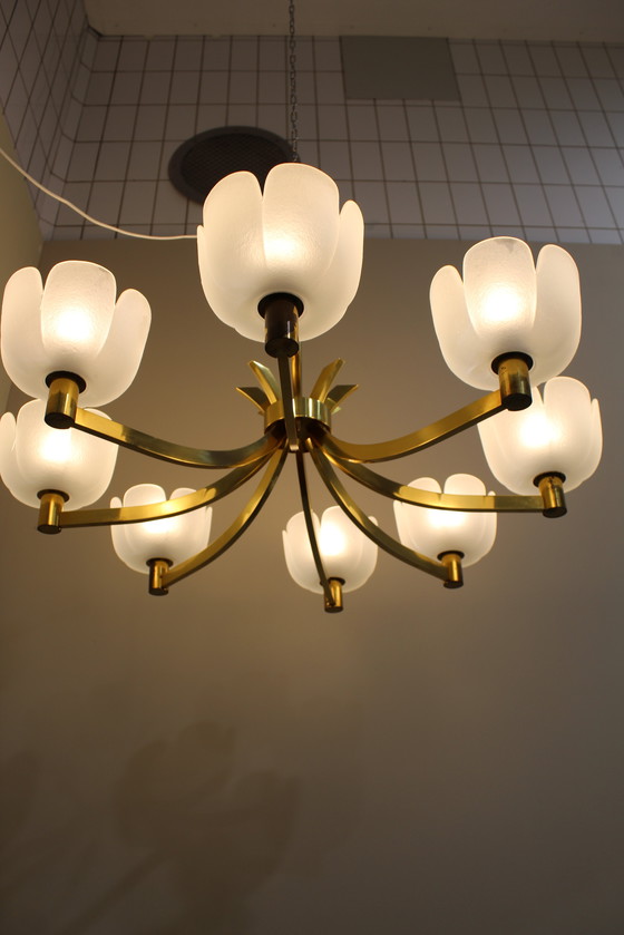 Image 1 of Vintage Pendant Lamp, Chandelier - Brass 1970s