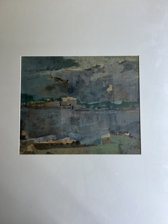 Jan Miechiels gouache Rivier – Arte, Vetro, Carta (photo 6 of 6)