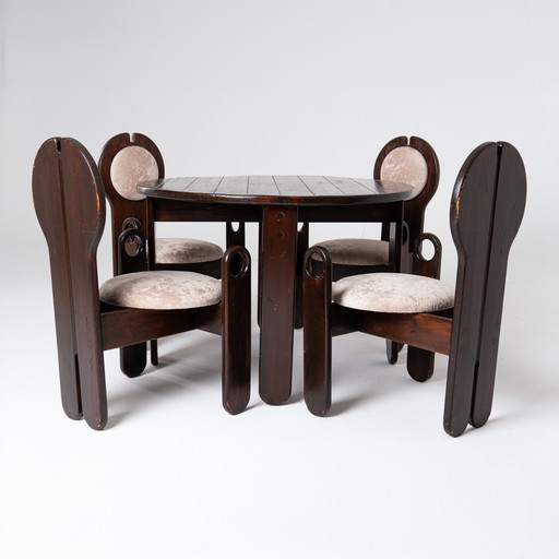 Szedleczky Dining Set with Table and 4 Chairs 1980s