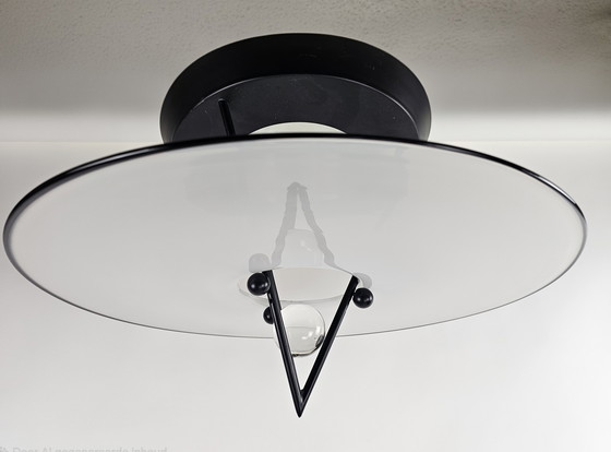 Image 1 of Suspension en verre et acier, Italie, années 80