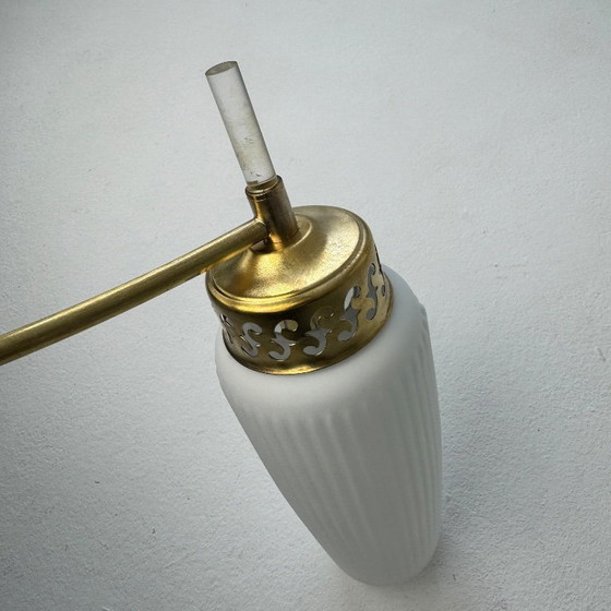 Image 1 of SET VAN 3 VINTAGE OPALINE WANDLAMPEN