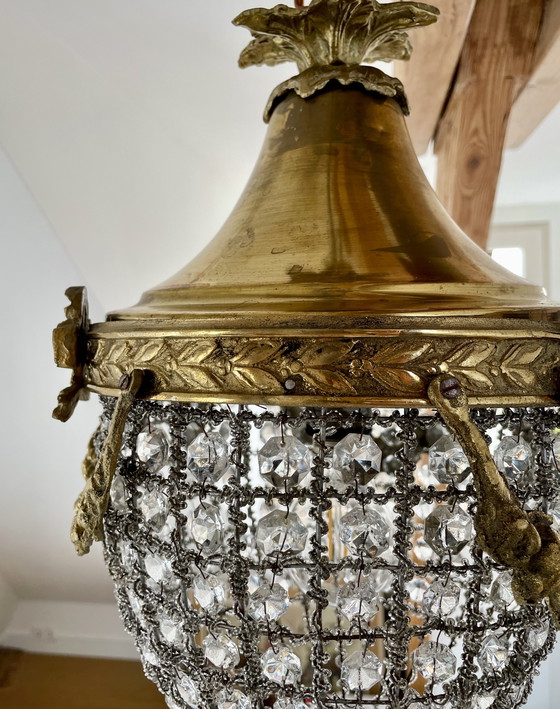 Image 1 of Klassische französische Kronleuchter-Pendelleuchte im Stil Louis XVI.